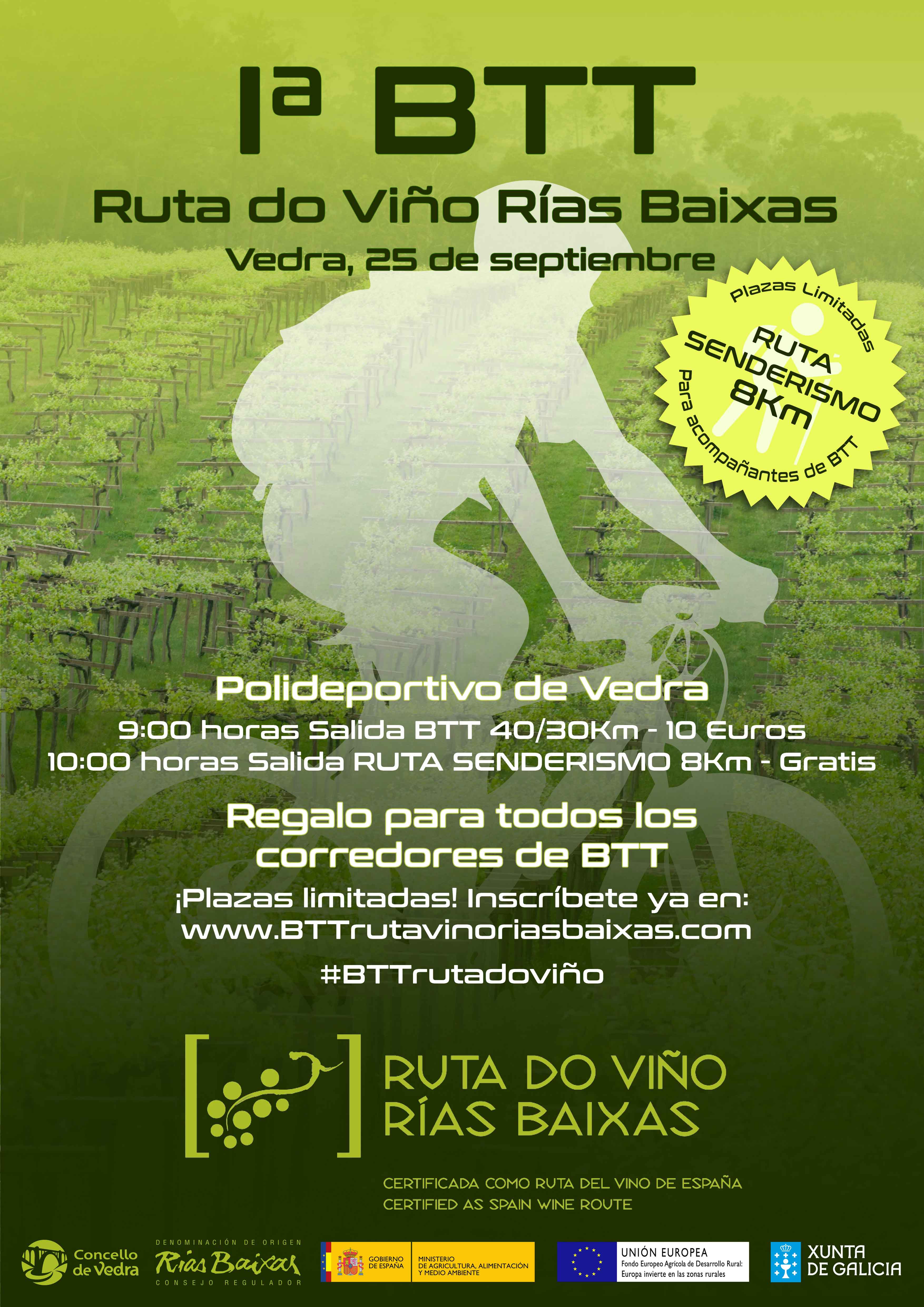 Vedra acogerá el 25 de septiembre la primera BTT de la Ruta do Viño Rías Baixas
