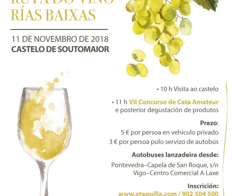 A Deputación de Pontevedra e a Ruta do Viño organizan a VII Cata Amateur que se celebrará o 11 de novembro en Soutomaior