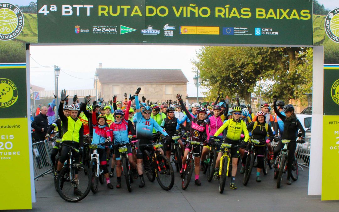 Más de 200 amantes del ciclismo participaron en la 4ª BTT Ruta do Viño Rías Baixas celebrada en Meis