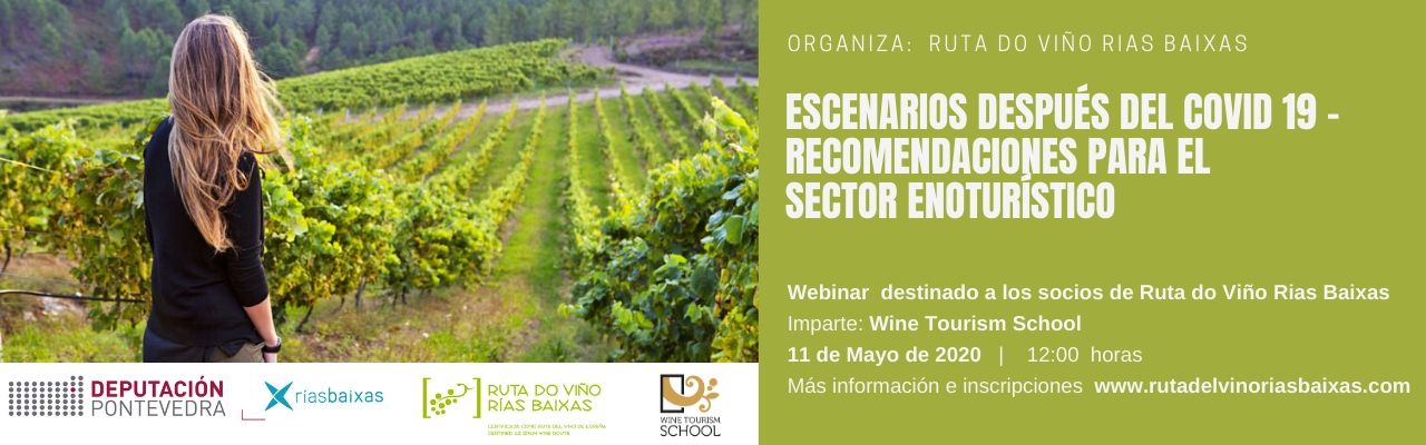 Ruta do Viño Rías Baixas organiza dos seminarios online con Wine Tourism School