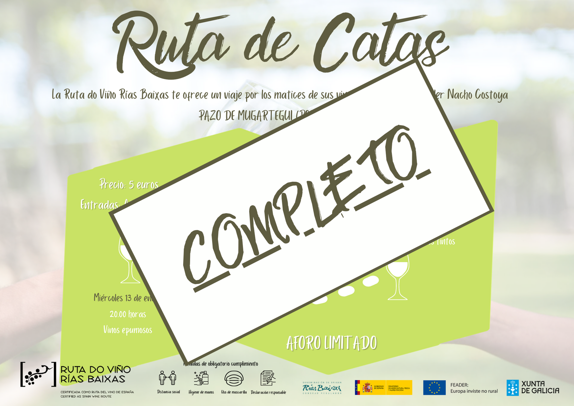 La Ruta do Viño Rías Baixas cuelga el cartel de completo para el programa ‘Ruta de Catas’