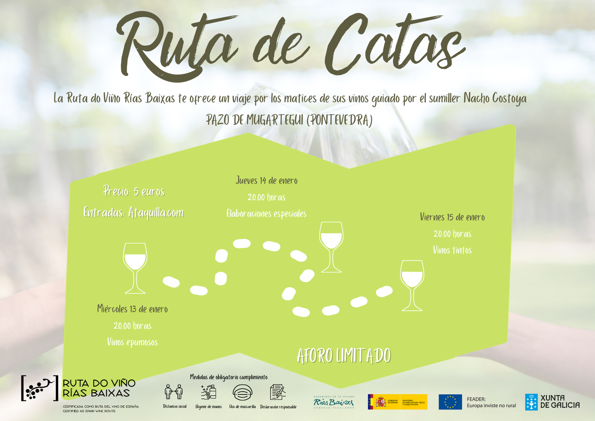 La Ruta do Viño Rías Baixas organiza el programa ‘Ruta de Catas’, que se celebrará la próxima semana en el Pazo de Mugartegui